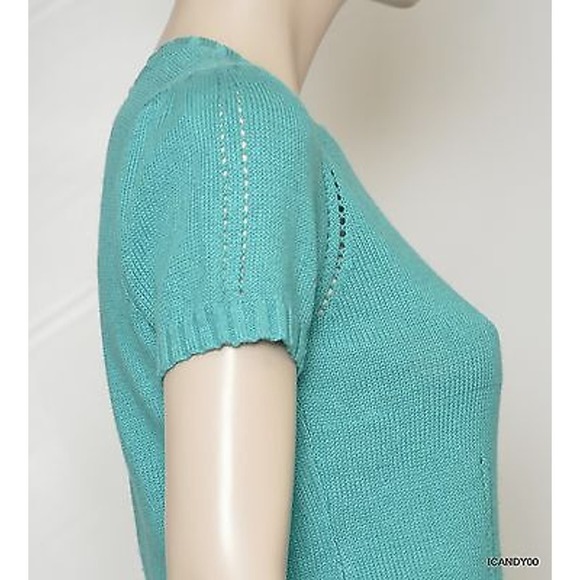 Nanette Lepore 'Juggler' Scoop Knit Sweater Top Jacket Pond Blue M Nwt $178 - Picture 4 of 7